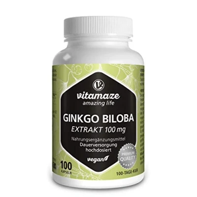 Abbildung von Ginkgo Biloba 100 mg hochdosiert vegan Kapseln