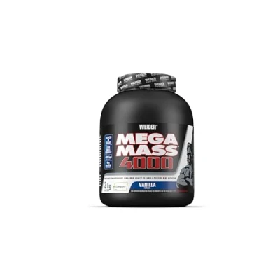 Abbildung von WEIDER Mega Mass 4000 Weight Gainer Shake zum Zunehmen, Vanille, mit Protein, Creapure Kreatin Monohydrat, komplexen Kohlenhydraten, Vitaminen und Mineralstoffen Muskelaufbau 3kg
