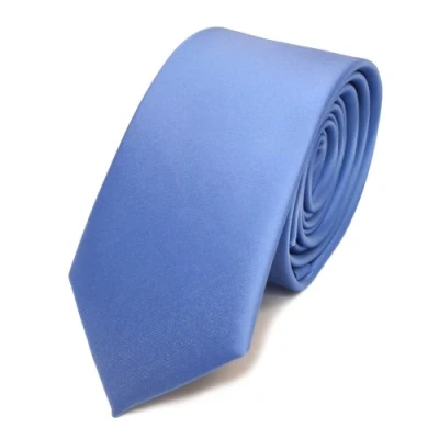 Abbildung von TigerTie Herren Krawatte 6 cm schmale Satin Tie in blau hellblau babyblau einfarbig uni Business, festliche Veranstaltungen und Freizeit