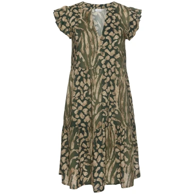 Abbildung von Lascana Freizeitkleid taupegrünbedruckt, Damen, Größe: 44, Taupe grün bedruckt