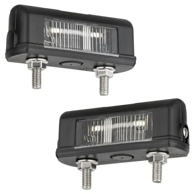 Abbildung von AUTOLIGHT 24 I 2 x Kennzeichenbeleuchtung Nummernschildbeleuchtung 12 Volt Anhänger PKW LKW StVO Zulassung Abmessungen: 81mm 28mm