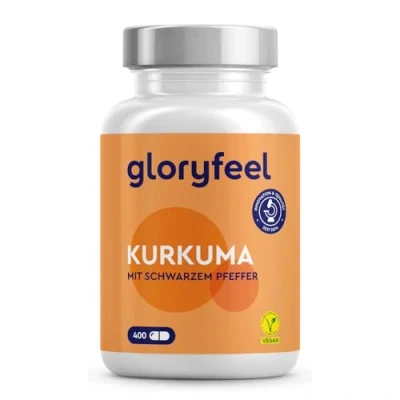 Abbildung von Kurkuma 400 Kapseln (13 Monate) Original Kurkumapulver aus Indien 700mg pro Kapsel mit Curcumin &amp; Piperin Laborgeprüft, vegan, hochdosiert und ohne Zusätze in Deutschland hergestellt