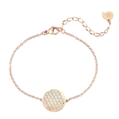 Abbildung von Happiness Boutique Damen Blume des Lebens Armband Rosegold Lebensblume Armkette Edelstahlschmuck