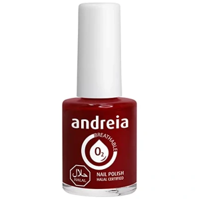 Abbildung von Andreia Nagellack Halal Atmungsaktiv Luft Wasser Durchlässig Ungiftig Farbintensiv Naturkosmetik Farbe B14 Rot Schattierungen von Rosa 10.5 ml