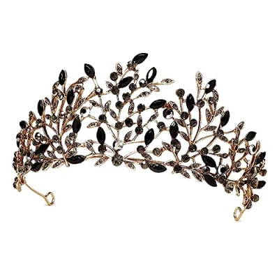 Abbildung von Vintage Tiaras und Kronen für Frauen, Kristallblatt Metall Tiara, Gothic Queen Crown, Geburtstagsparty Quinceanera Festzug Prom Halloween Kostüm Kopfschmuck