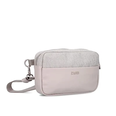 Abbildung von Damen Hip Bag Kim KIH30 Wasserabweisende Bauchtasche 1 Liter (24 x 15 cm) aus hochwertigem Hydroflex Kunstleder, strapazierfähige Crossbody Bag, 3 in Brusttasche, Gürteltasche &amp; Hüfttasche (Sand)
