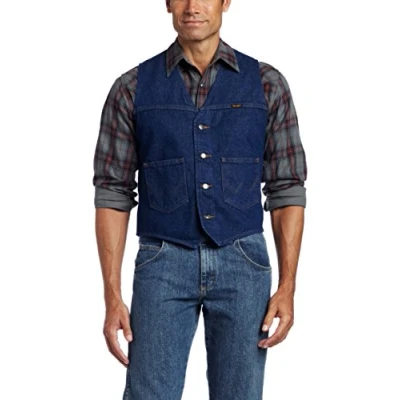Abbildung von Wrangler Ungefütterte Herrenweste aus Jeansstoff, Denim, X Large