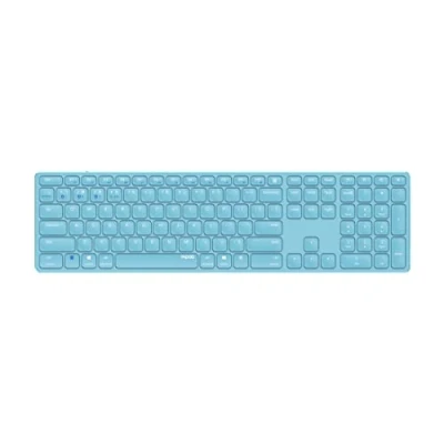 Abbildung von Rapoo E9800M kabellose Tastatur Wireless Keyboard wiederaufladbarer Akku flaches Aluminium Design DE Layout QWERTZ PC &amp; Mac blau