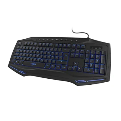 Abbildung von uRage Gaming Tastatur mit Hintergrundbeleuchtung (leise, in 7 Farben, Anti Ghosting, Win Lock, AZERTY, kabelgebunden, Handgelenkauflage, 4 Makro Tasten, 12