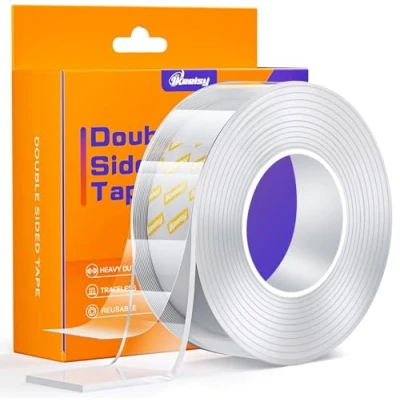 Abbildung von IKeelsy Doppelseitiges Klebeband, extra strapazierfähiges Nano spurloses multifunktionales Klebeband für Dekoration vom Zuhause und Büro (3 m x 3 cm)
