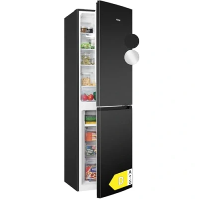 Abbildung von Bomann® Kühlschrank mit Gefrierfach No Frost Gefrierteil 181cm 39dB Kühl Gefrierkombination MultiAirflow 247L KG 7360 schwarz inox