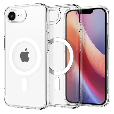 Abbildung von Apple iPhone 16e Hülle MagSafe Kunststoff Spigen Hard Case/Backcover Handyhülle Transparent Shockproof/Stoßfest