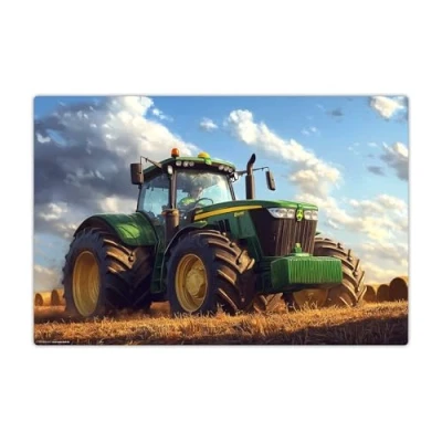 Abbildung von Schreibtischunterlage abwischbar für Kinder Traktor Landwirtschaft 60 x 40 cm aus hochwertigem Vinyl Made in Germany