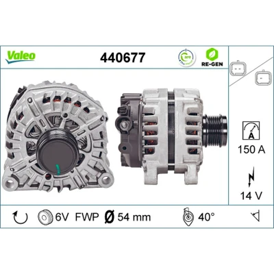 Abbildung von VALEO 440677 Lichtmaschine 14V 150A PEUGEOT: Expert III Van, 208 I Hatchback, 3008 II Off Road, CITROËN: C3 II, C4 Berlingo Van