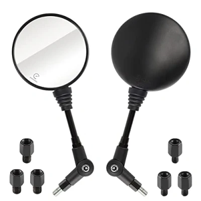 Abbildung von Evermotor Universal E9 Motorrad Roller Moped ATV Seite Rückspiegel Spiegel Seitenspiegel M10 M8 Rechtsgewinde und Linksgewinde E geprüft