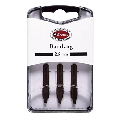 Abbildung von Brause 318025B Packung, mit 3 Feder Bandzug, 2,5 mm, ideal für gotische Buchstaben, die Kalligraphie, 1 Pack