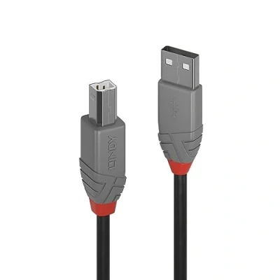 Abbildung von LINDY 36672 USB 2.0 Typ A auf B Kabel, Anthra Line schwarz, 1 m