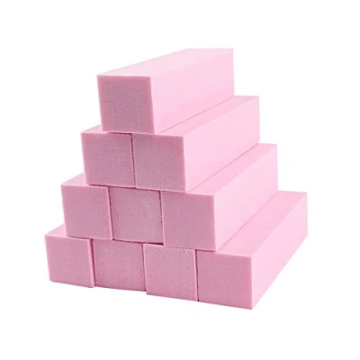 Abbildung von Soleebee Nagelfeilen Schleifblöcke Nagel Profi Polierblock Buffer Block Korund Streugut mit 4 Polierflächen (10 Stück Rosa)