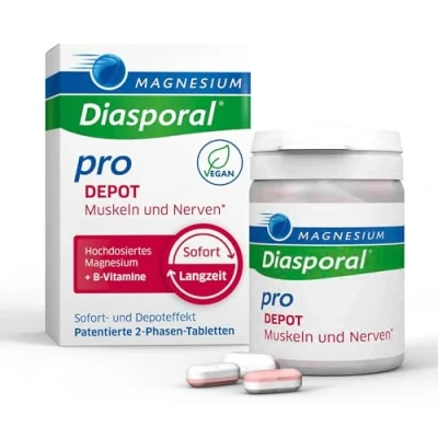 Abbildung von Magnesium Diasporal Pro Depot Muskeln und Nerven 300 mg &amp; Vitamin B Komplex 2 Phasen mit Sofort Langzeitfreisetzung Vegan, glutenfrei laktosefrei 30 Tabletten
