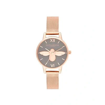 Abbildung von Olivia Burton Analog Quarzuhr für Damen mit Roségoldfarbenes Edelstahlarmband OB16EX116