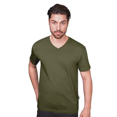 Abbildung von HRM Herren Luxury V Neck Tee I Premium T Shirt Ausschnitt aus 100% Bio Baumwolle Basic bis 60C waschbar Hochwertige &amp; nachhaltige Bekleidung