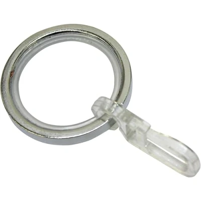 Abbildung von GARDINIA Gardinenringe für Gardinenstangen Mit Ø 20 mm, Gleiteinlage und Gardinenhaken, 10 Stück, Serie Chicago, Breite 4 Metall, Bronze