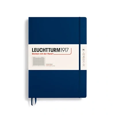 Abbildung von LEUCHTTURM1917 359868 Notizbuch Master Classic (A4+) Hardcover, 235 nummerierte Seiten, Marine, kariert