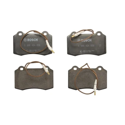 Abbildung von BOSCH 0 986 424 658 Bremsbelagsatz Low Metallic mit integriertem Verschleißsensor Anti Quietsch Blech, Montageanleitung PEUGEOT: 406 Coupe