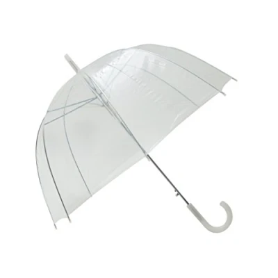 Abbildung von SMATI Langer Regenschirm Transparent Glockenform; Klassisch und Basic; Automatisch öffnend; Durchmesser=85cm; Damen Regenschirm/Hochzeitsschirm