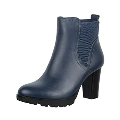 Abbildung von Elara Herbst Plateaustiefelette, Damen, Größe: 40, Blau Schuhe
