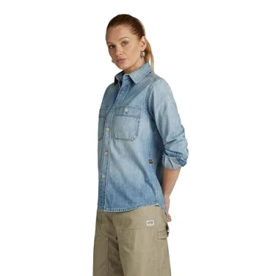 Abbildung von G Star Regular Hemdbluse, Damen, Größe: Small, Sun faded thames
