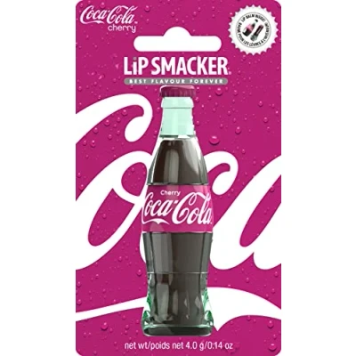 Abbildung von Lip Smacker Coca Cola Flaschen Kollektion, Lippenbalsam mit Kirsch Geschmack, feuchtigkeitsspendende und erfrischende Lippenpflege, Einzelblisterpackung Balm