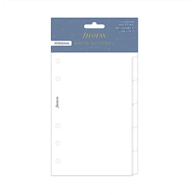 Abbildung von Filofax Personal Blanko Trennblätter, 6 Register, weiß