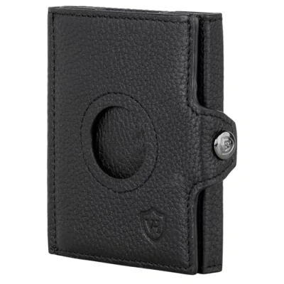 Abbildung von VON HEESEN Airtag Slim Wallet mit RFID Schutz Portmonee Herren klein aus echtem Leder Mini Geldbörse Kreditkartenetui Kartenetui Portemonnaie Geldbeutel (Schwarz)