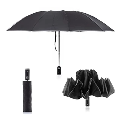 Abbildung von InnovaGoods® Umkehrbarer faltbarer LED Regenschirm Folbrella, öffnet und schließt umgekehrt, mit Licht für mehr Sicherheit, ideal Zuhause im Freien.