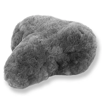 Abbildung von Reissner Lammfelle Fahrradsattel Bezug Fahrradsattelüberzug aus Merino Lammfell FSB A 0 hellgrau Silber 27x24cm
