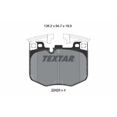 Abbildung von TEXTAR 2242501 Bremsbelagsatz für Verschleißwarnanzeiger vorbereitet mit Ausgleichsgewichten BMW: 5 Saloon, Touring, 3 Saloon