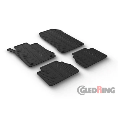 Abbildung von Gledring 0506 Fußmattensatz Gummi vorne und hinten 4 schwarz 750mm 550mm