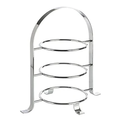 Abbildung von APS Serviergestell Hochwertige Etagere aus verchromtem Metall für 3 Teller mit einem max. Ø von 17cm Gesamthöhe 25,5 cm (Teller nicht enthalten)