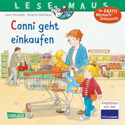 Abbildung von LESEMAUS 82: Conni geht einkaufen (82): erklärt Einzelhandel und Familienalltag