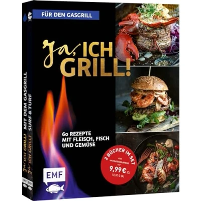 Abbildung von Ja, ich grill! Für den Gasgrill: Doppelt gut 2 Bücher im Set: 60 Rezepte mit Fleisch, Fisch und Gemüse allen Grundlagen zum Grillen