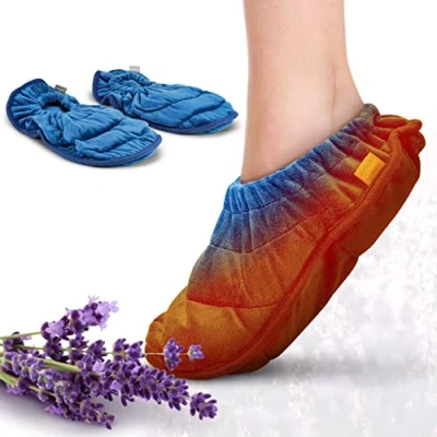 Abbildung von ICEHOF Wärmesocken Leinsamen &amp; Lavendel Besonders kuscheliges Obermaterial, Mikrowelle beheizbare Wärme Hausschuhe Körnersocken Fußwärmer Thermo für warme Füße Unisex