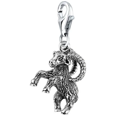 Abbildung von Nenalina Steinbock Karabiner Charm Anhänger für Bettelarmband aus 925 Sterling Silber 713159 000