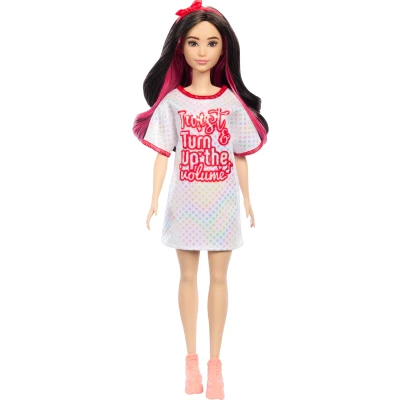 Abbildung von Barbie Fashionista Puppe mit schwarzem Haar &amp; Twist &#039;N Turn Kleid