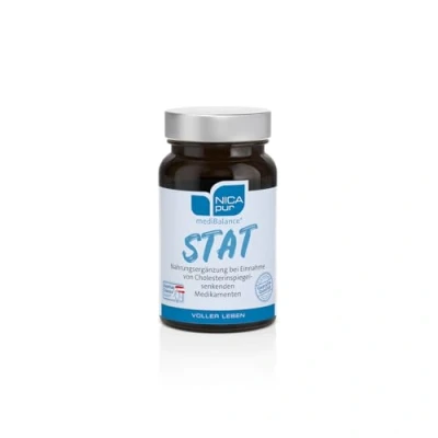 Abbildung von NICApur mediBalance STAT I Mikronährstoffbegleitung bei der Einnahme von Statinen mit Ubiquinol, Magnesium, Selen, Niacin und Vitamine B1, B2, B6 D Reinsubstanz ohne Zusatzstoffe 30 Kapseln
