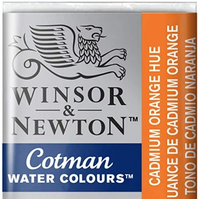 Abbildung von Winsor &amp; Newton 0301090 Cotman Aquarellfarbe mit guter Transparenz, hervorragender Tönungsstärke und guten Maleigenschaften, Wasserfarbe im 1/2 Napf Cad. Kadmiumorange