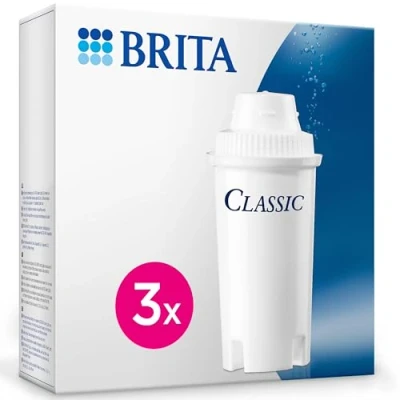 Abbildung von BRITA Filterkartuschen Classic 3er Pack geeignet für ältere Wasserfilter zur Reduzierung von Kalk, Chlor &amp; geschmacksstörenden Stoffen im Leitungswasser/schützt Küchengeräte vor Verkalkung