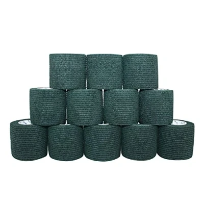 Abbildung von COMOmed selbstklebender verband elastische binde handgelenk bandage pflaster rolle Dog Bandagen Tierische Dunkelgrün 5 cm X 12 Bände