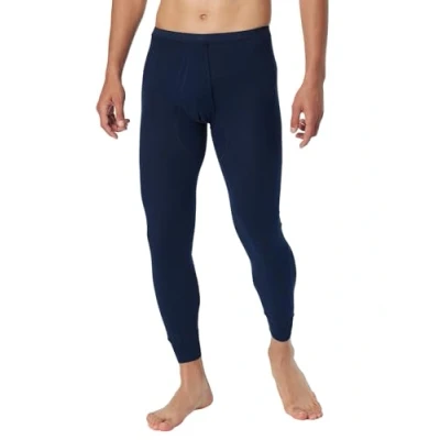 Abbildung von Schiesser Herren Lange Unterhose Mit Eingriff Original Feinripp Unterwäsche, Navy_005135, M EU