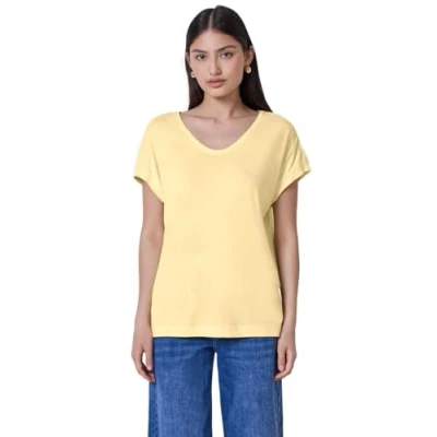 Abbildung von Street One Studio Vneck Tshirt basic, Damen, Größe: 42, Gelb